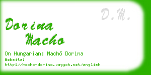 dorina macho business card